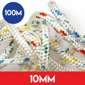 100m Reel of 10mm Polyester Braid on Braid Rope by Kingfisher