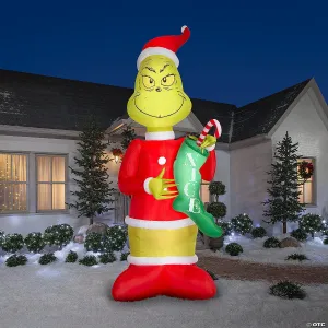 12 Ft. Airblown<sup>®</sup> Inflatable Dr. Seuss™ The Grinch with Nice Stocking Outdoor Yard Decor