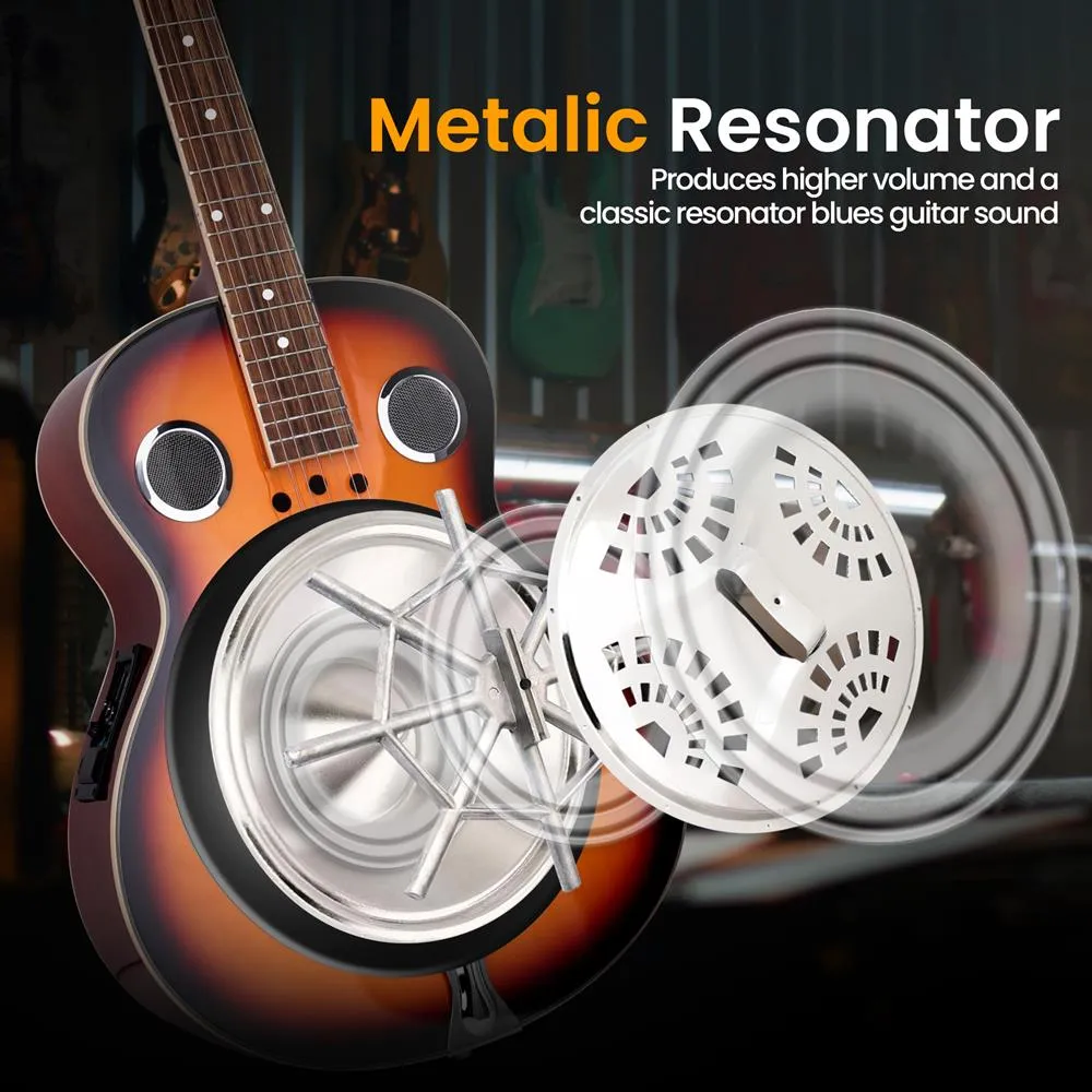 6-String Acoustic Resonator Guitar, Full Scale Resophonic, Accessory Kit Included