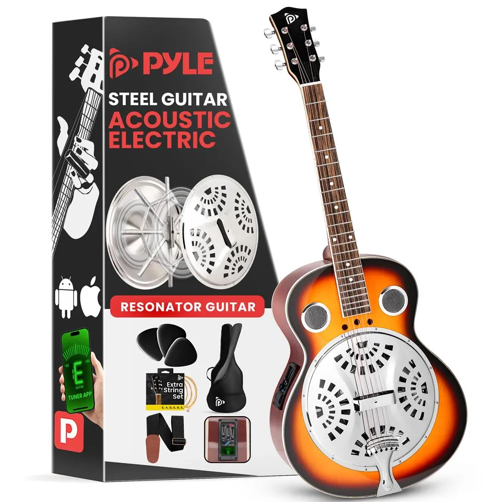 6-String Acoustic Resonator Guitar, Full Scale Resophonic, Accessory Kit Included