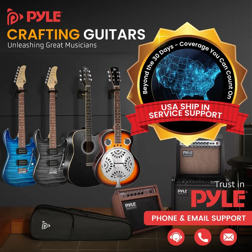 6-String Acoustic Resonator Guitar, Full Scale Resophonic, Accessory Kit Included