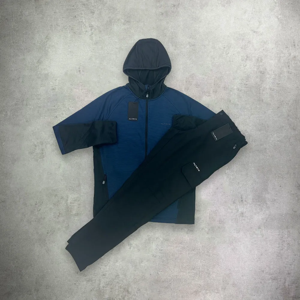 Altryn Froswick Fleece Jacket/Pant Cargo Tracksuit Set Navy/Black