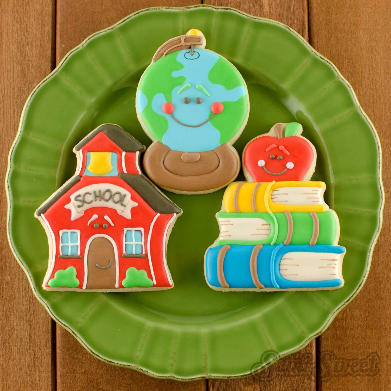 Apple with Stack of Books Cookie Cutter