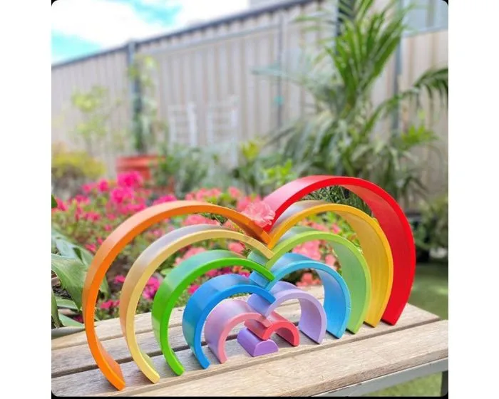 Bigjigs Large Wooden Stacking Rainbow