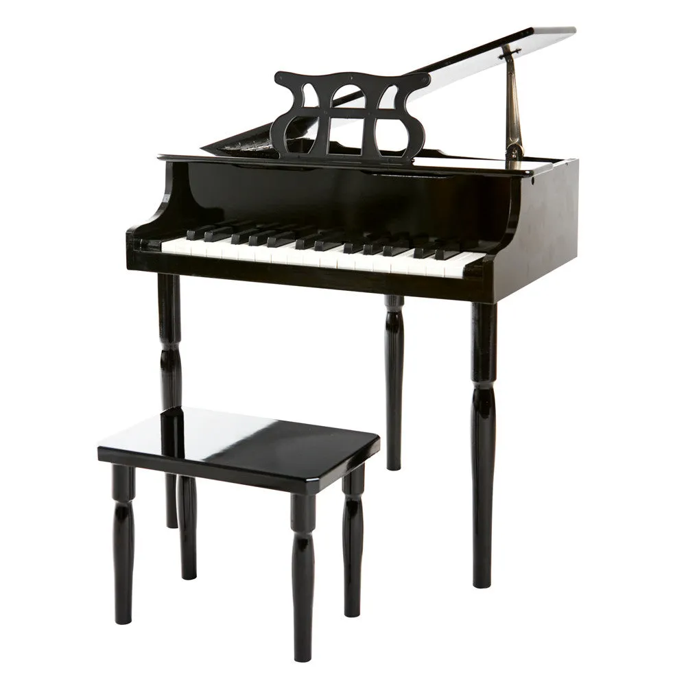 Black 30 Key Toy Grand Piano with Bench