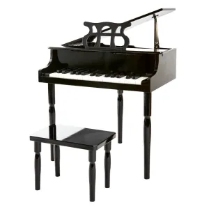 Black 30 Key Toy Grand Piano with Bench