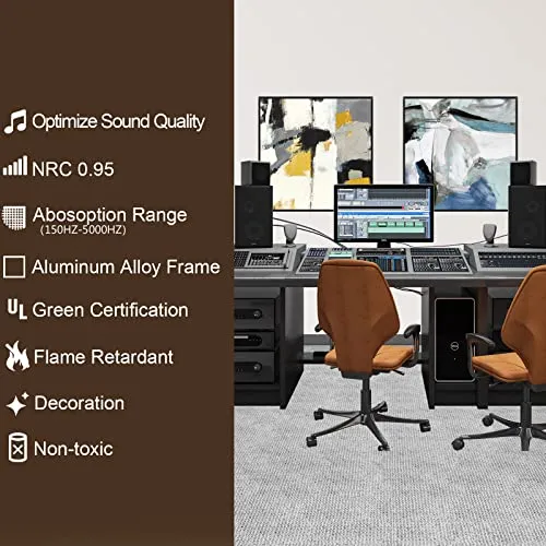 BUBOS 8 Pack Art Acoustic Panels,Self adhesive Sound Proof Foam Panels Soundproof Wall Panels,48X32Inches Acoustic Wall Panels,Decorative Sound Absorbing Panels for Home & Office
