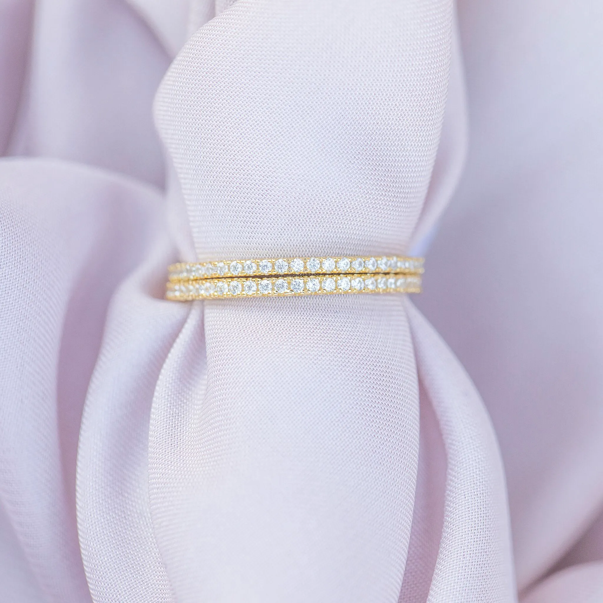 CLEAR STACK RING - GOLD