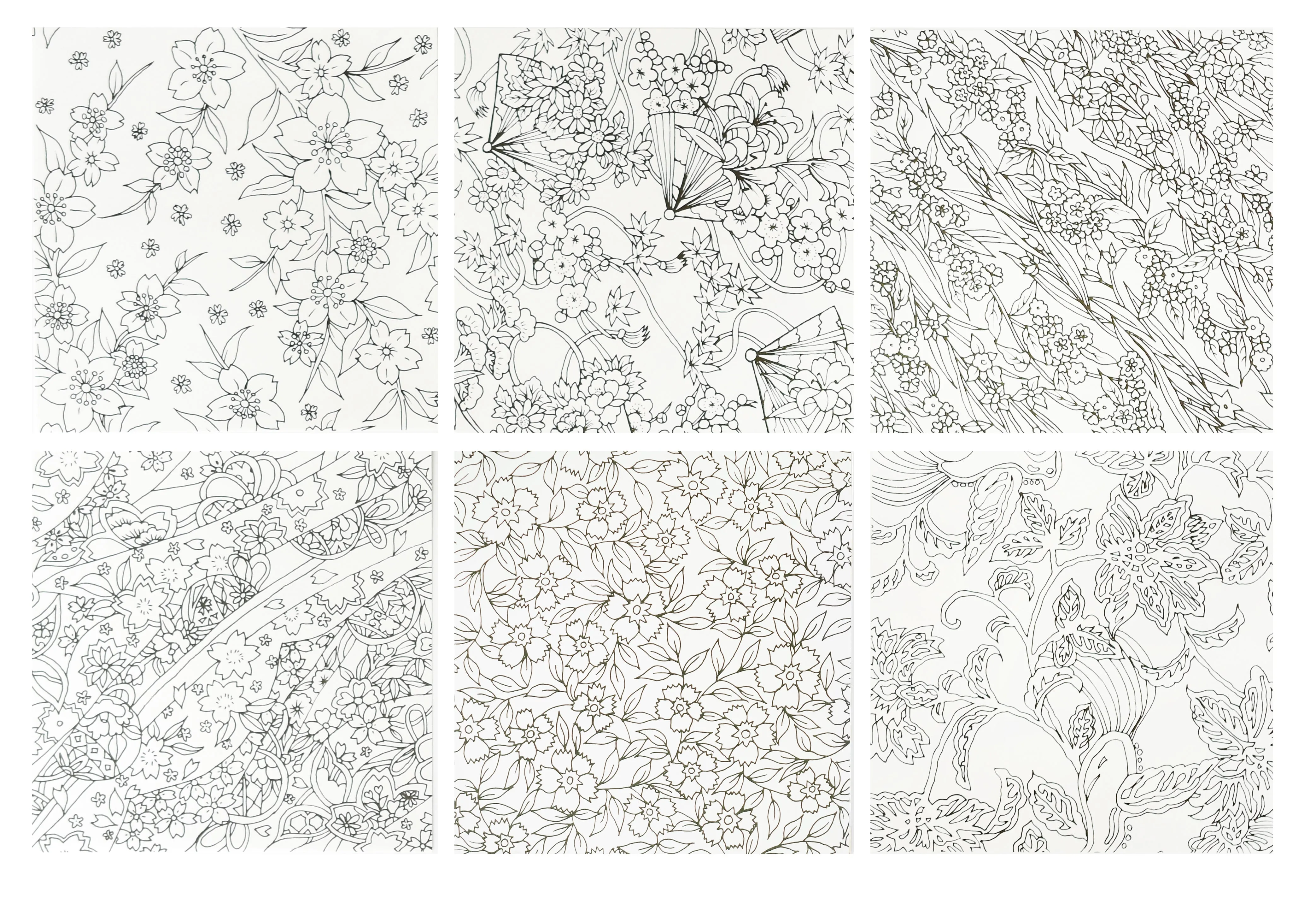Color² Yuzen Flowers 24 sheets, 4 each, 6 patterns, 5 7/8" (4516)
