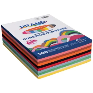 Construction Paper Assortments 9" x 12" 10 Assorted Colors 500 Sheets