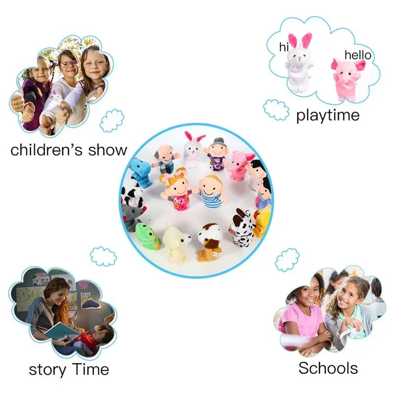 Educational Plush Animal Finger Puppets for Kids' Storytelling Fun