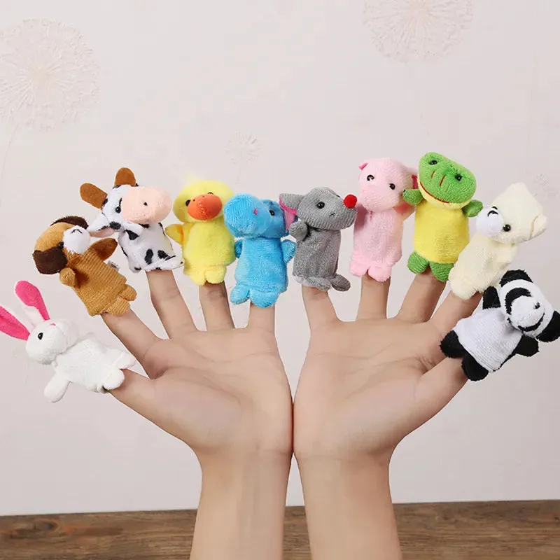 Educational Plush Animal Finger Puppets for Kids' Storytelling Fun