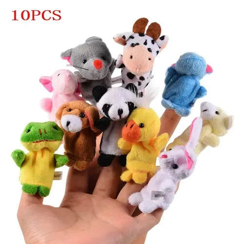 Educational Plush Animal Finger Puppets for Kids' Storytelling Fun