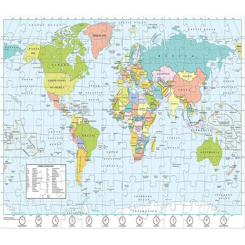 Frank World Map Puzzle (108 Pieces)
