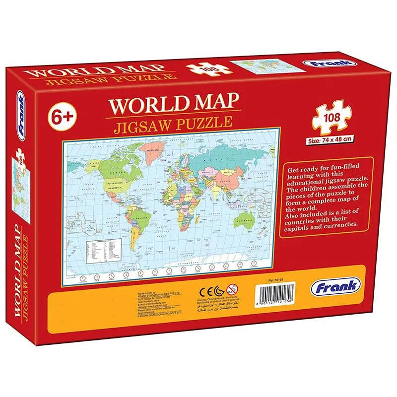 Frank World Map Puzzle (108 Pieces)