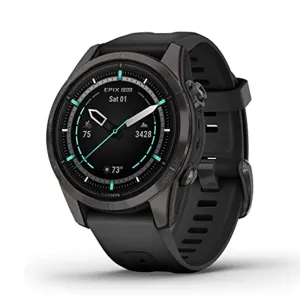 Garmin epix Pro (Gen 2) Sapphire Edition 42mm Black Advanced Training Technology Built-in Flashlight High Performance Smartwatch - 010-02802-14