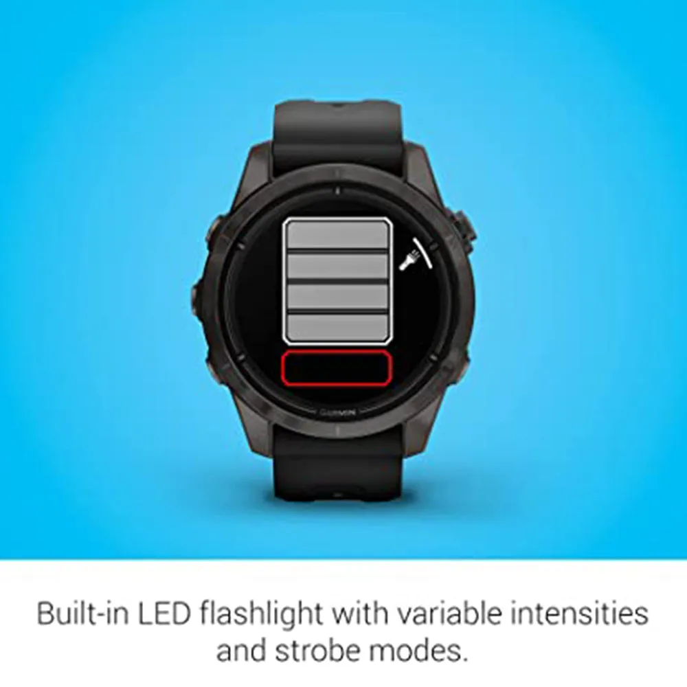 Garmin epix Pro (Gen 2) Sapphire Edition 42mm Black Advanced Training Technology Built-in Flashlight High Performance Smartwatch - 010-02802-14