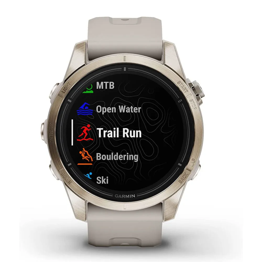 Garmin epix Pro (Gen 2) Sapphire Edition 42mm Light Sand Advanced Training Technology, Built-in Flashlight High Performance Smartwatch - 010-02802-10