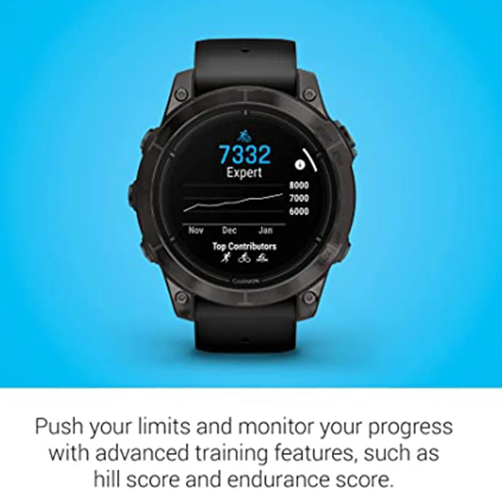 Garmin epix Pro (Gen 2) Sapphire Edition 47mm Black Advanced Training Technology Built-in Flashlight High Performance Smartwatch - 010-02803-10