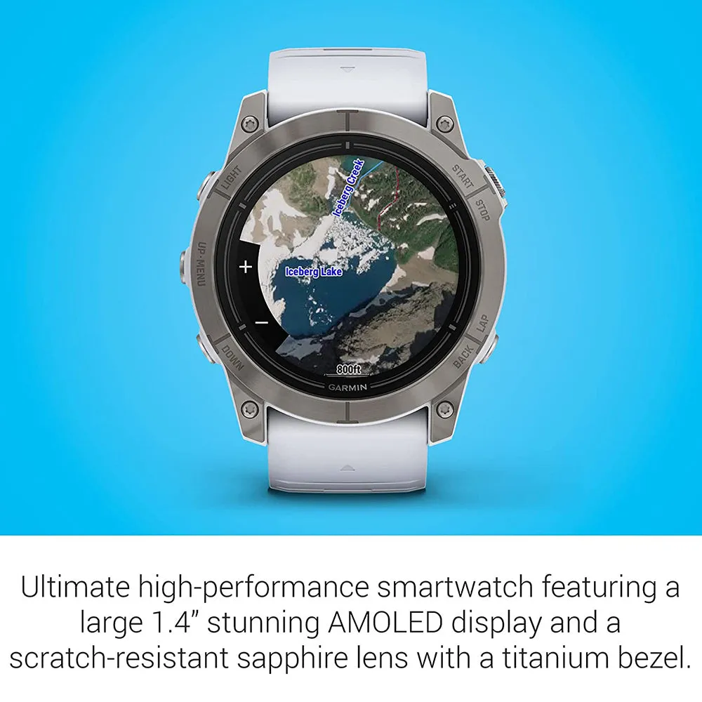 Garmin epix Pro (Gen 2) Sapphire Edition 51mm Whitestone Advanced Training Technology Built-in Flashlight High Performance Smartwatch - 010-02804-10