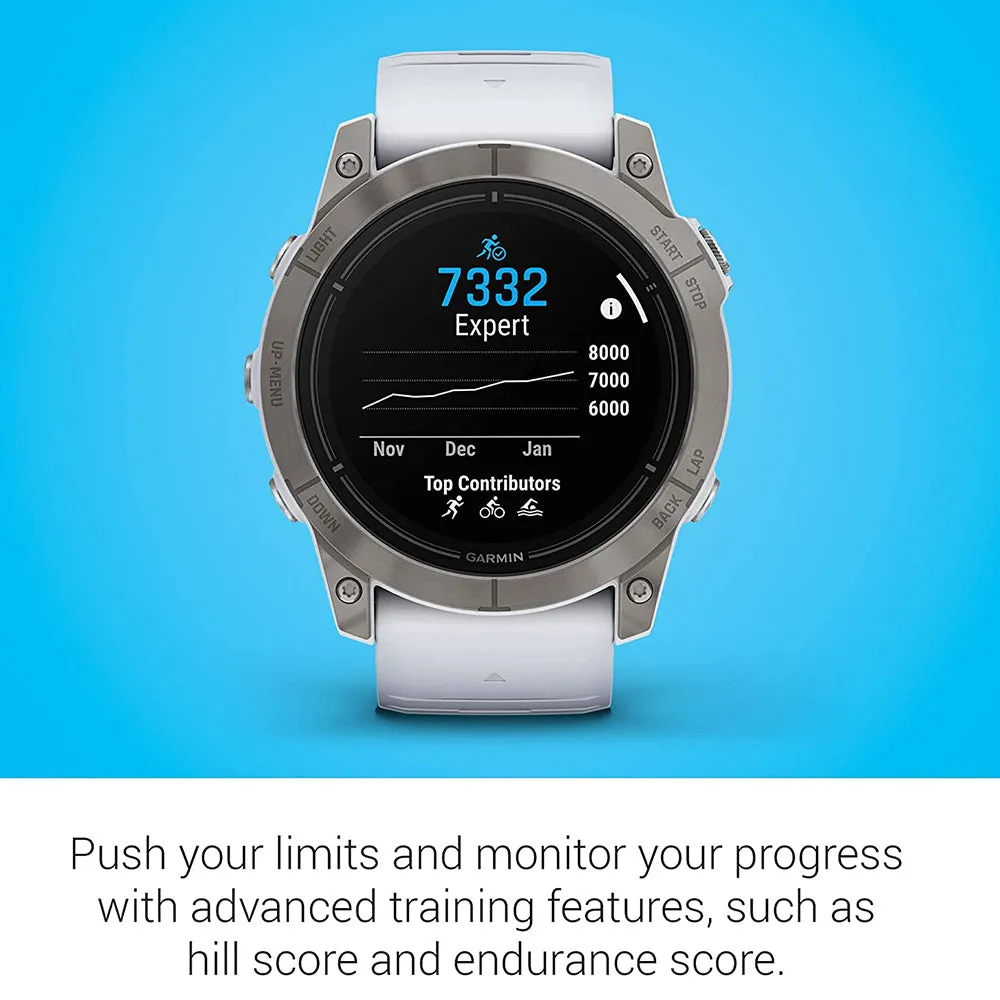 Garmin epix Pro (Gen 2) Sapphire Edition 51mm Whitestone Advanced Training Technology Built-in Flashlight High Performance Smartwatch - 010-02804-10