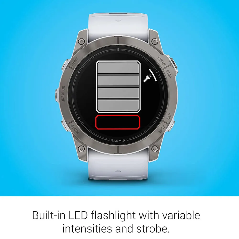 Garmin epix Pro (Gen 2) Sapphire Edition 51mm Whitestone Advanced Training Technology Built-in Flashlight High Performance Smartwatch - 010-02804-10
