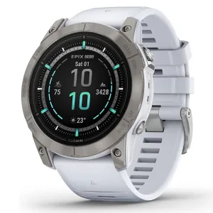 Garmin epix Pro (Gen 2) Sapphire Edition 51mm Whitestone Advanced Training Technology Built-in Flashlight High Performance Smartwatch - 010-02804-10