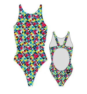 Girls Swim Suit - Wide Straps - Origami (Print)