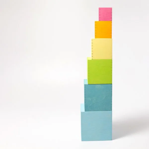 Grimm’s Stacking Boxes Large Pastel Toddler Toys 2yrs 