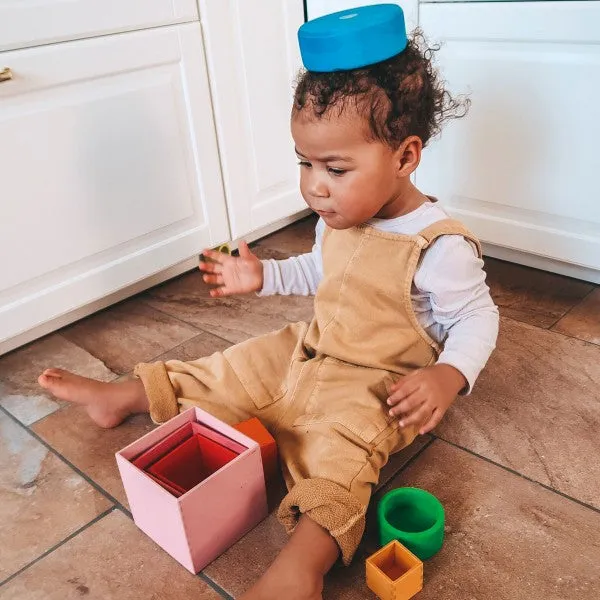 Grimm’s Stacking Boxes Large Pastel Toddler Toys 2yrs 