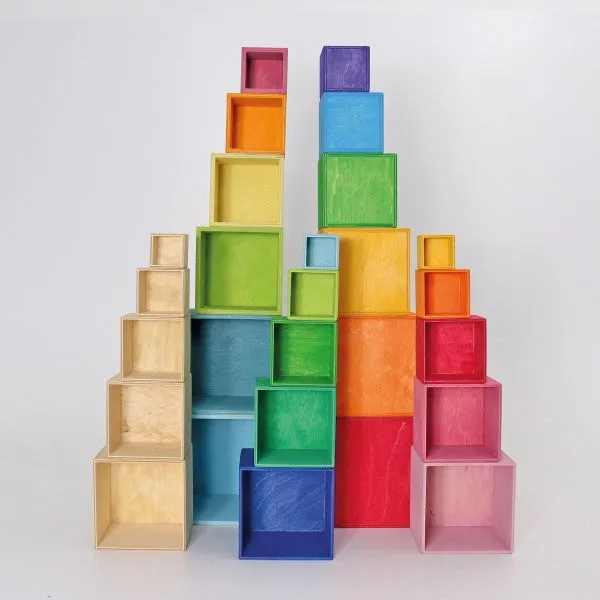 Grimm’s Stacking Boxes Large Pastel Toddler Toys 2yrs 