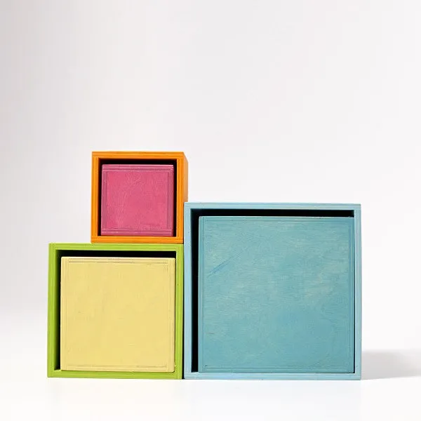 Grimm’s Stacking Boxes Large Pastel Toddler Toys 2yrs 