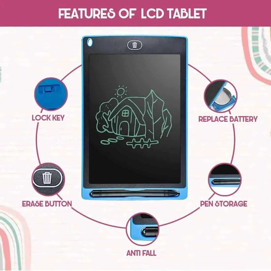 LCD Writing Tablet for Kids – Creative Digital Drawing Pad