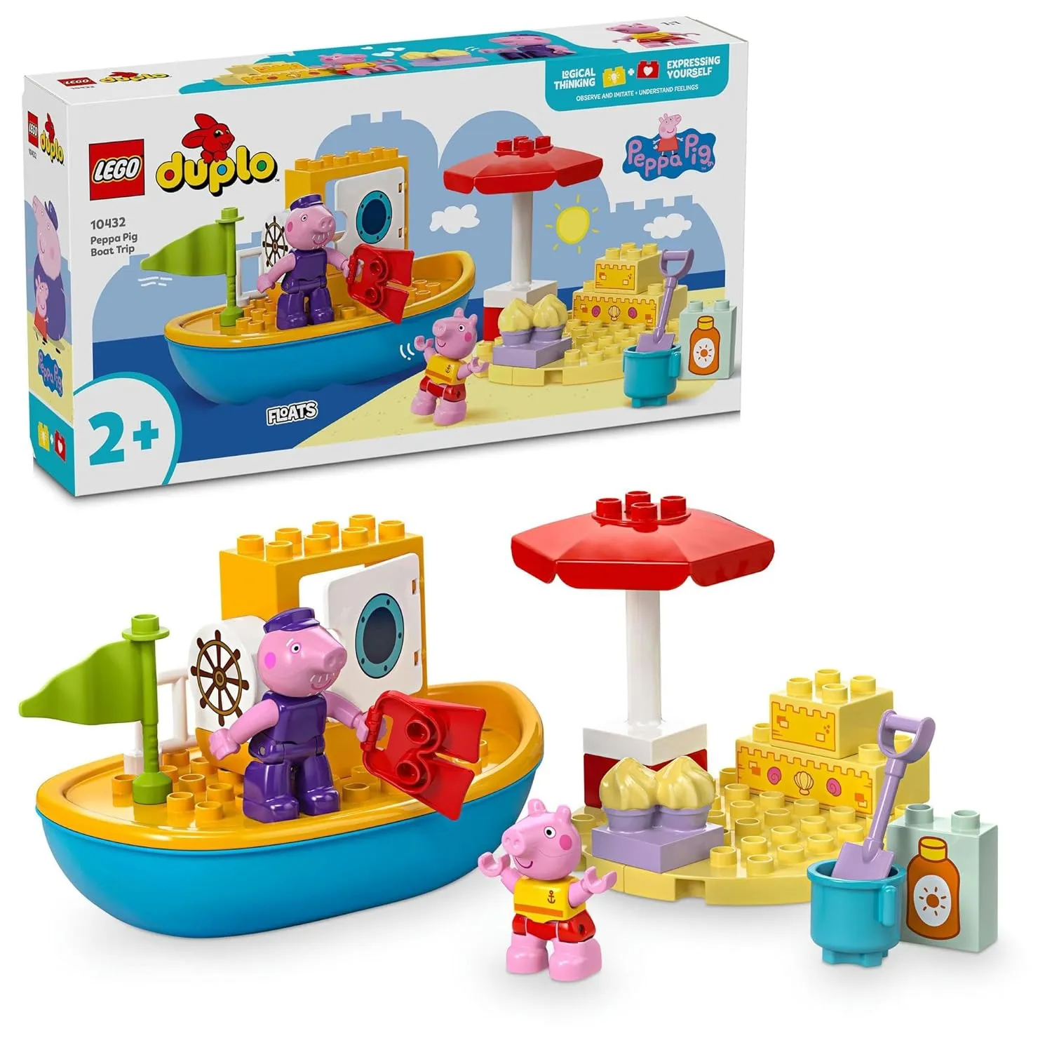 LEGO DUPLO Peppa Pig Boat Trip Playset Kit for Ages 2 