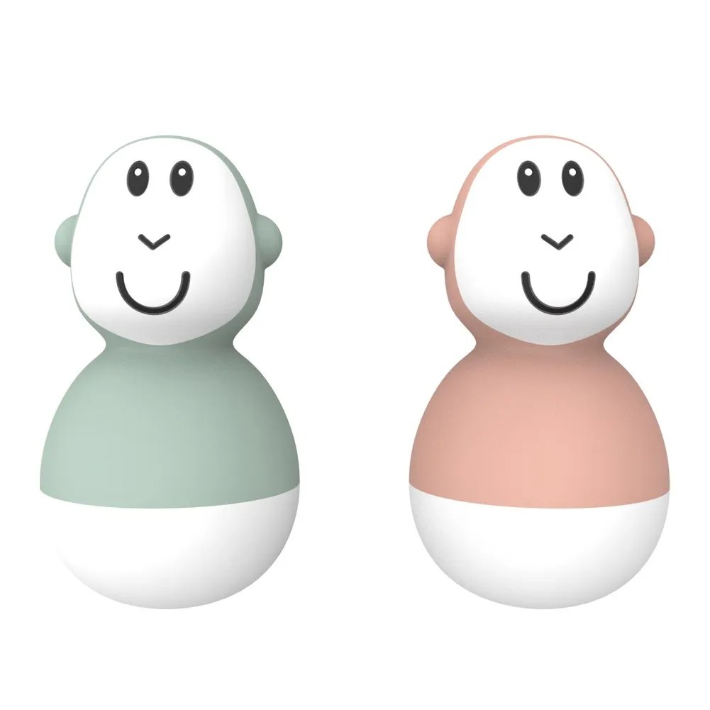 Matchstick Monkey Bathtime Wobblers - Green & Dusty Pink
