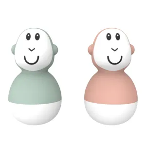 Matchstick Monkey Bathtime Wobblers - Green & Dusty Pink