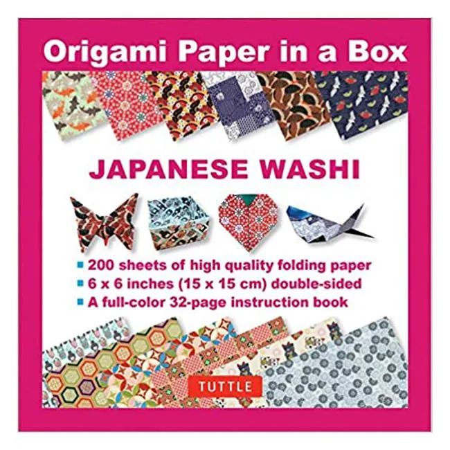 Origami Paper in a Box - Japanese Washi Patterns 200 sheets: 6x6 Inch High-Quality Origami Paper and 32-page Instructional Book - Tuttle Publishing