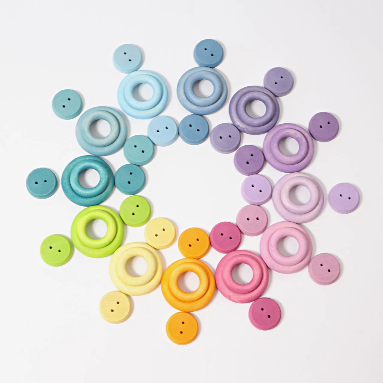 Pastel Wooden Building Rings | Sorting & Stacking Toys for Kids