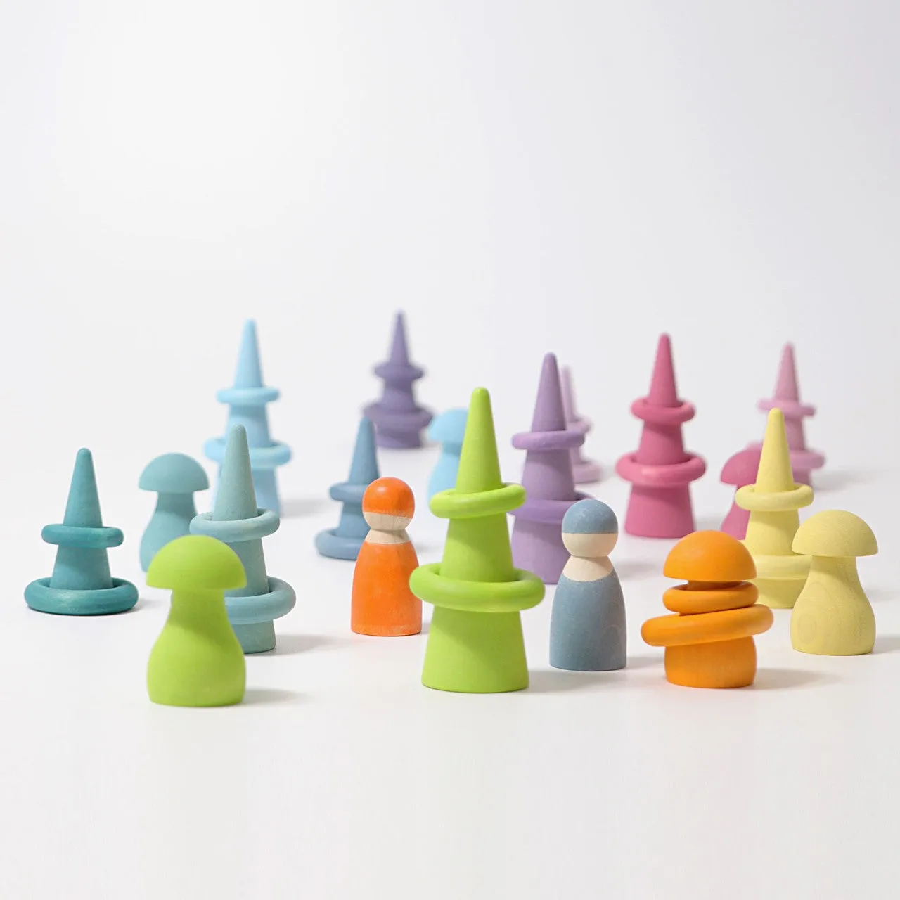 Pastel Wooden Building Rings | Sorting & Stacking Toys for Kids