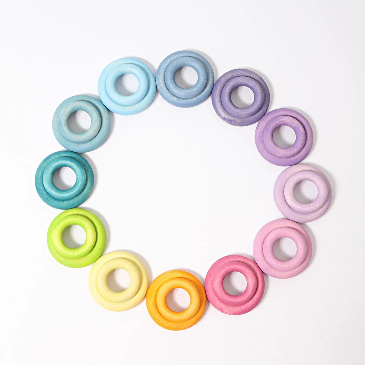 Pastel Wooden Building Rings | Sorting & Stacking Toys for Kids