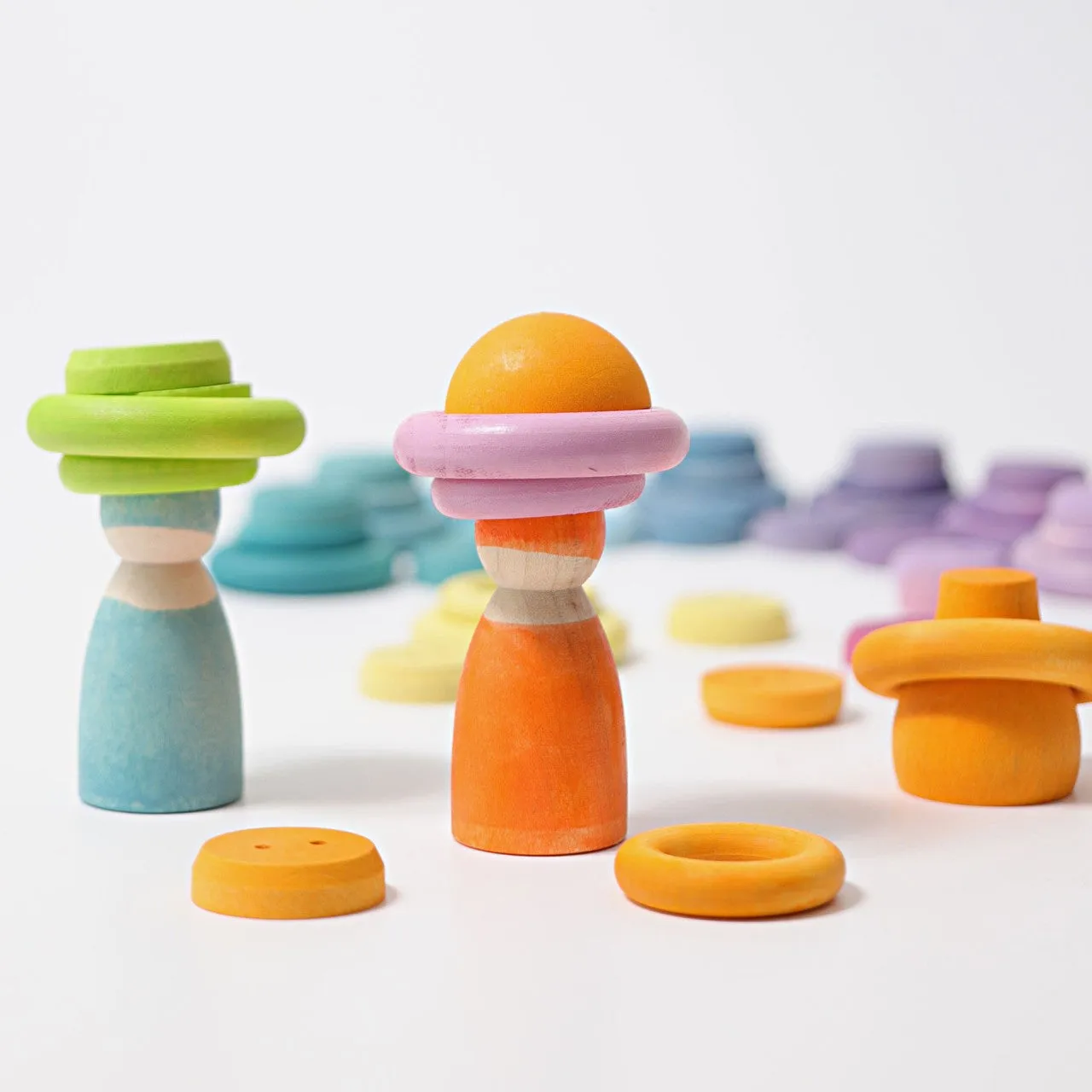 Pastel Wooden Building Rings | Sorting & Stacking Toys for Kids