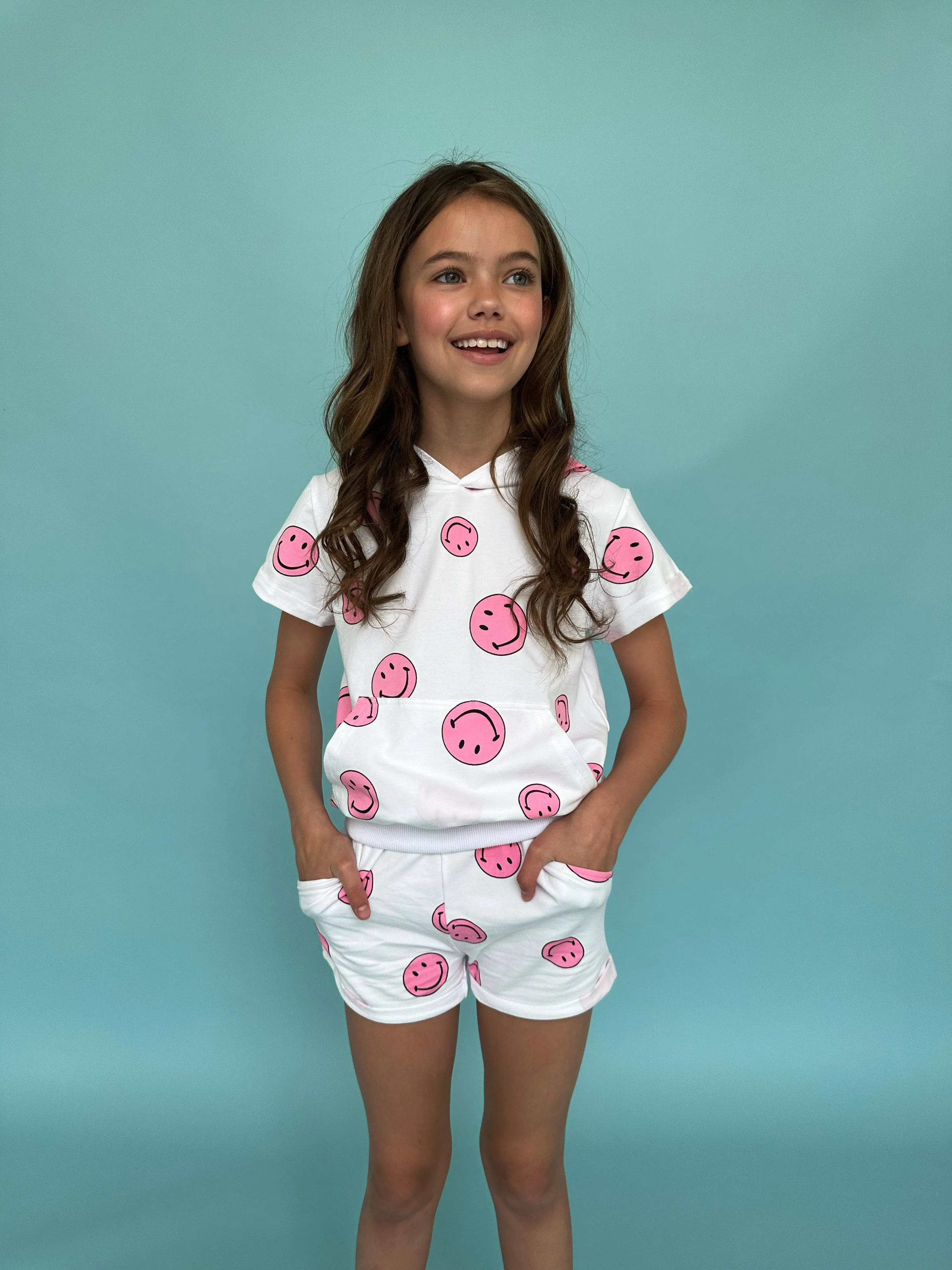 Pink Emoji Short Set