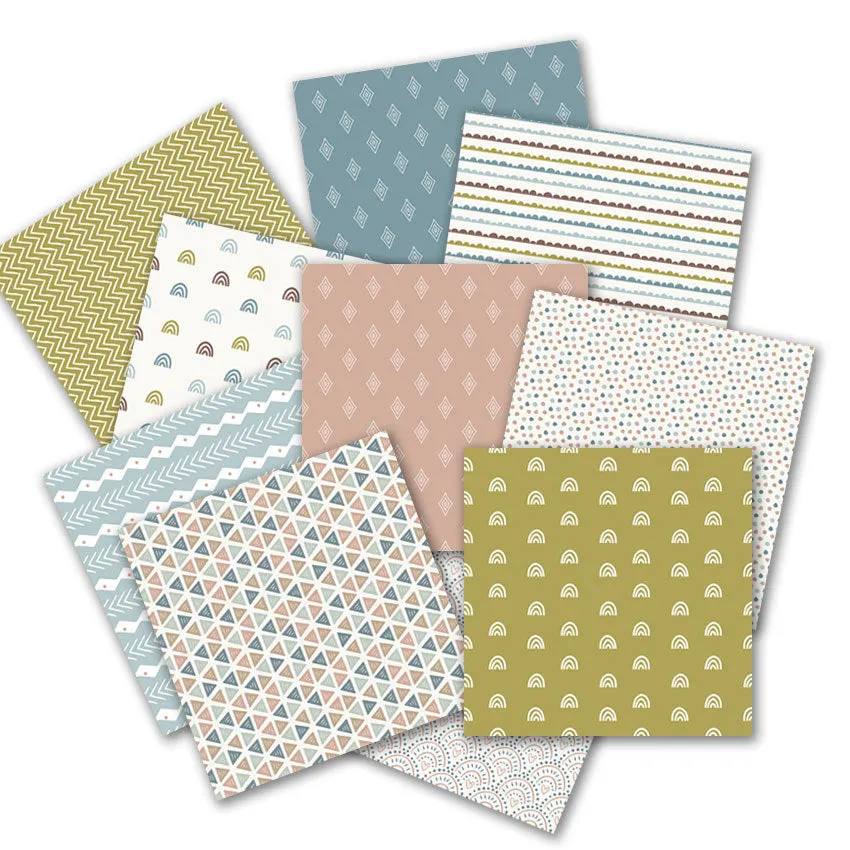 Poppy Crafts 12"x12" Paper Pack #84 - Boho Rainbow