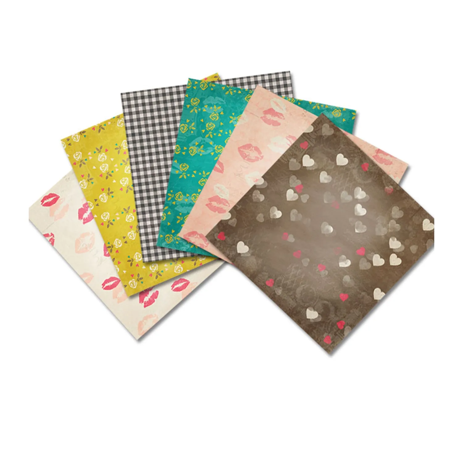 Poppy Crafts 6"x6" Paper Pack #100 - Kisses*