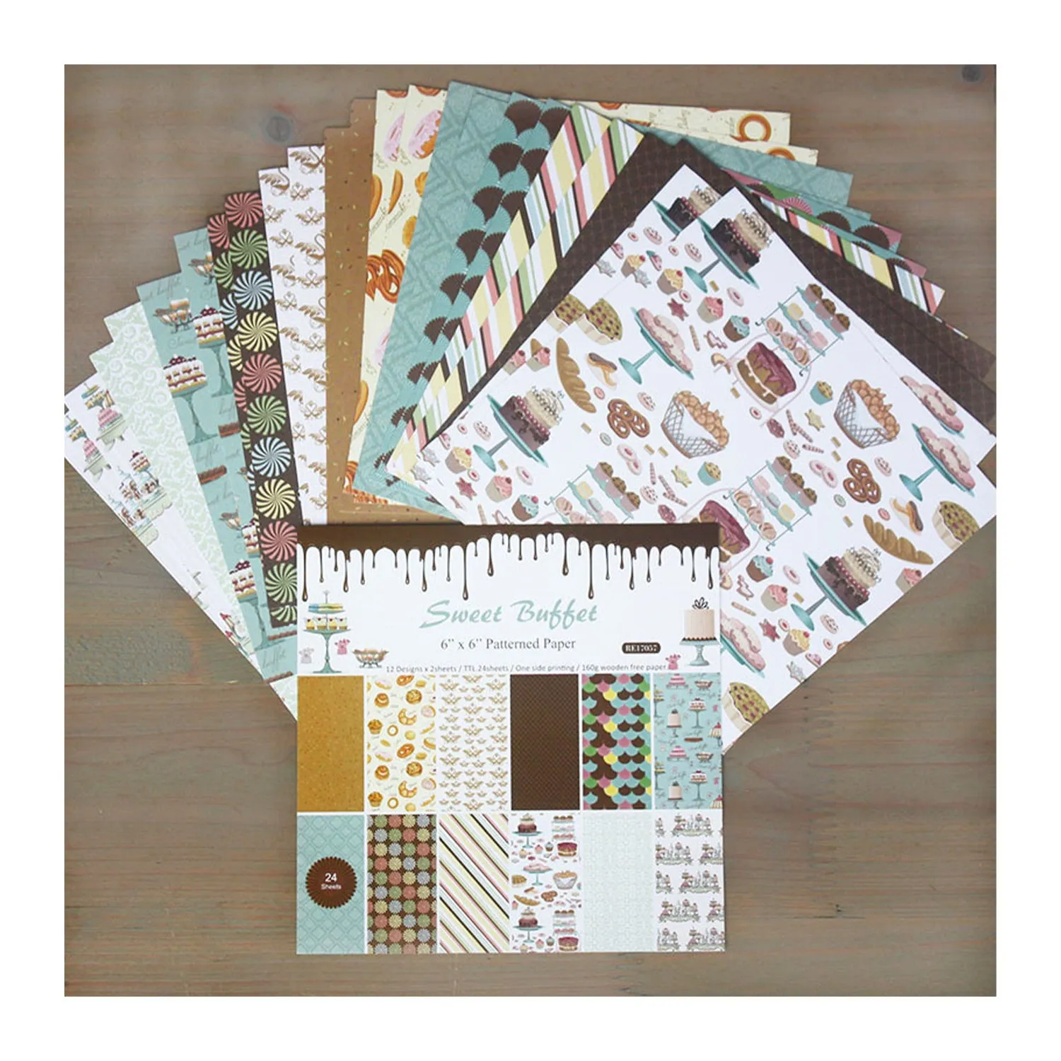 Poppy Crafts 6"x6" Paper Pack #109 - Sweet Buffet*