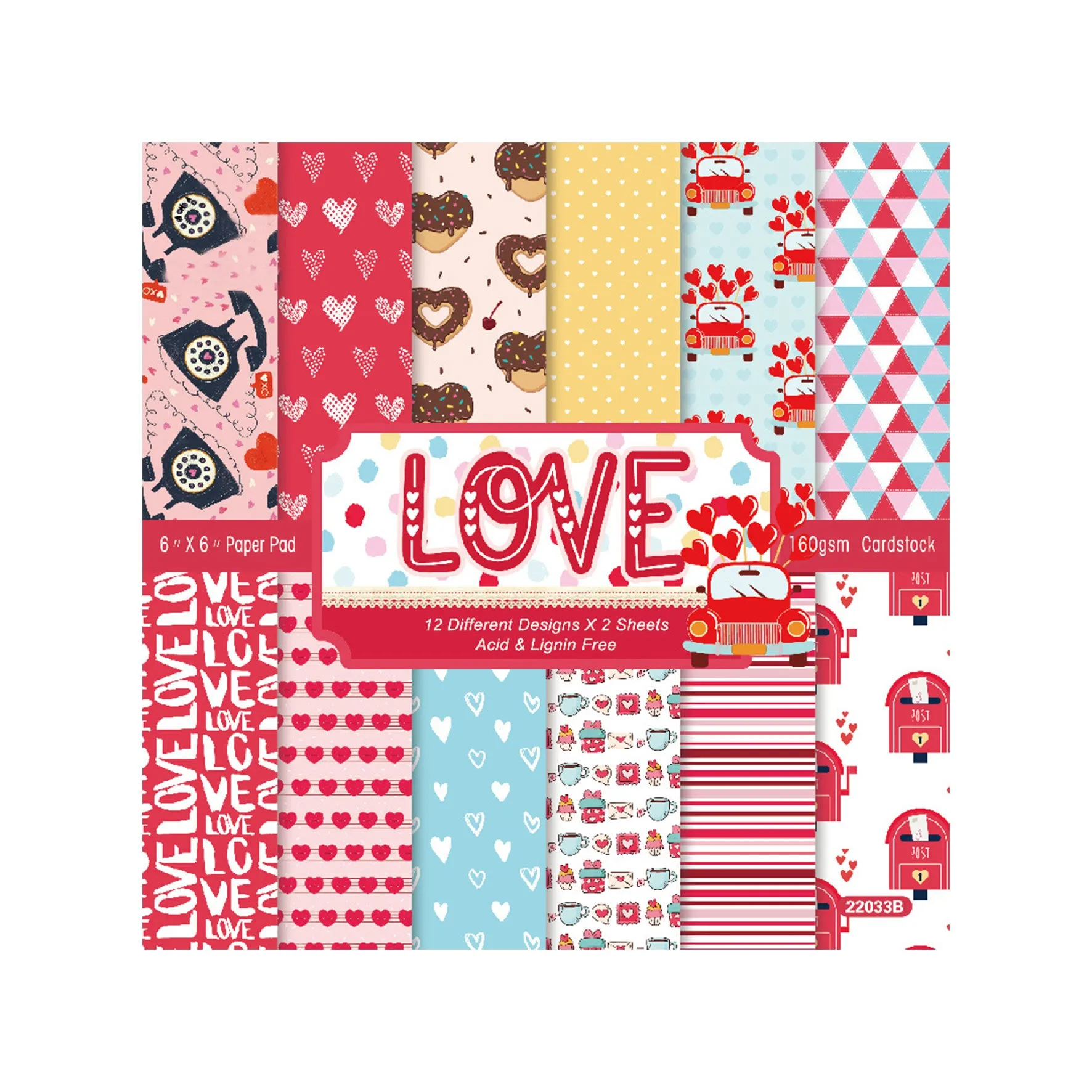 Poppy Crafts 6"x6" Paper Pack #159 - Love*