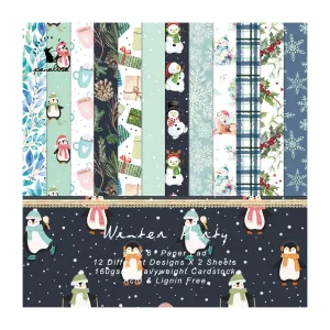 Poppy Crafts 6"x6" Paper Pack #218 - Winter Party