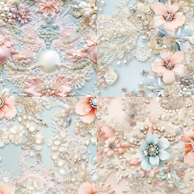 Poppy Crafts 6"x6" Paper Pack #277 - Pearl Embroidery