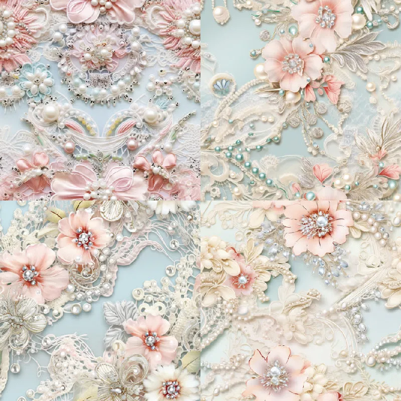Poppy Crafts 6"x6" Paper Pack #277 - Pearl Embroidery