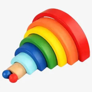 Rainbow Wooden Blocks Stacking